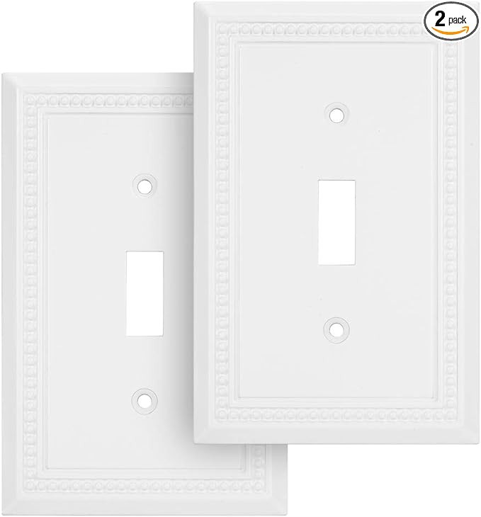 Henne Bery Sunken Pearls Heavy Duty Decorative Wall Plate Switch Plate Outlet Cover (Single Toggl... | Amazon (US)