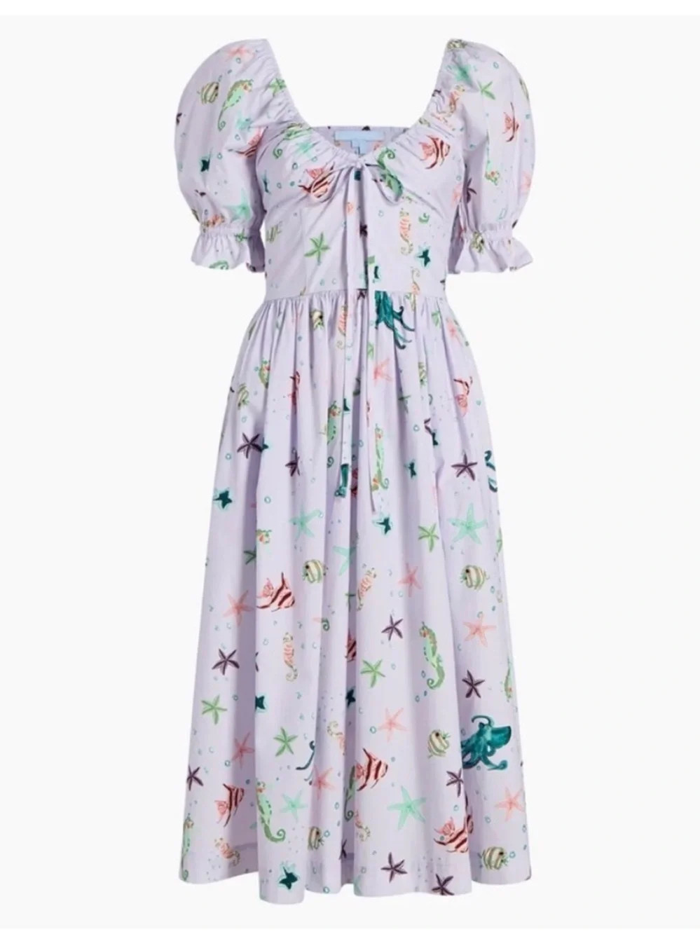 Hill House Ophelia MIDI Cotton Dress Sea Fish Star Creatures Lilac S | Poshmark