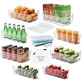 OrganizedOne Fridge Organizer - 16 PC Refrigerator Organizer Bins - Clear Pantry Bins and Refrigerat | Amazon (US)