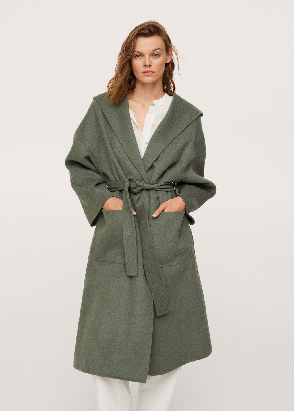 Woolen coat with belt | MANGO (US)
