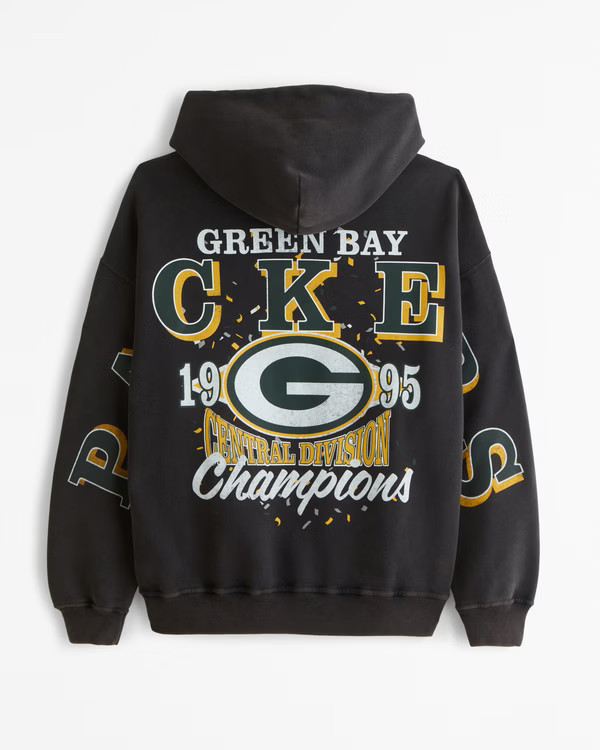 Men's Green Bay Packers Graphic Popover Hoodie | Men's Tops | Abercrombie.com | Abercrombie & Fitch (US)