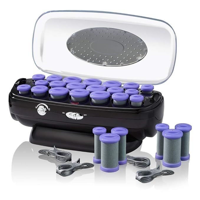 INFINITIPRO BY CONAIR Ceramic Flocked Hot Roller Set with Cord Reel and 20 Hair Rollers | Amazon (US)