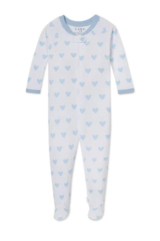 Baby Sleeper in French Blue Heart | Lake Pajamas