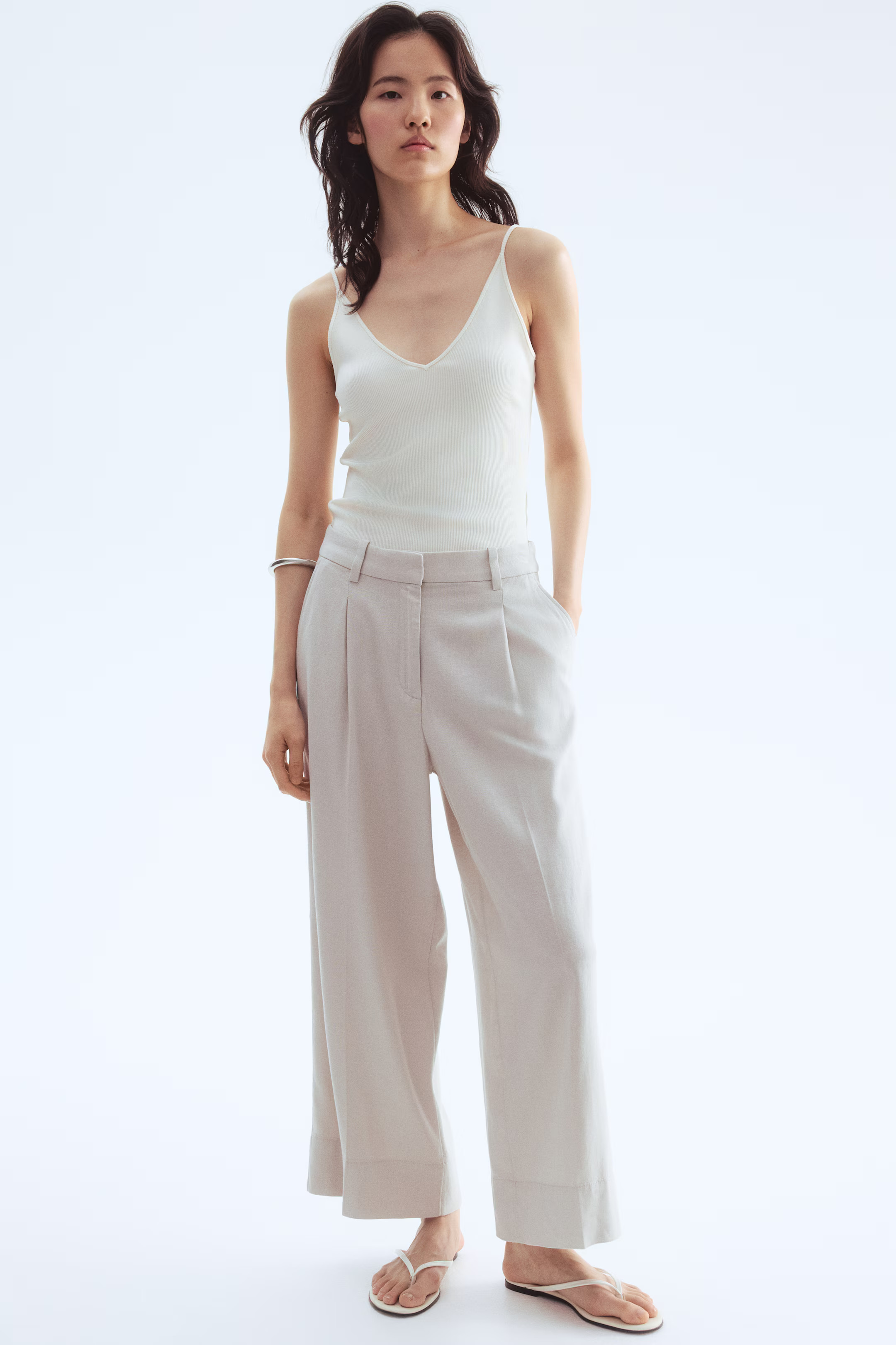 Wide-Leg Linen-Blend Pants | H&M (US + CA)