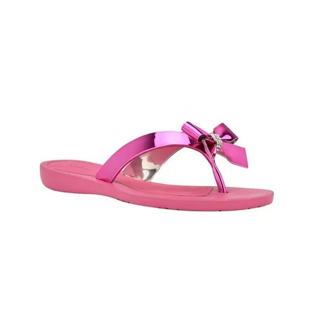 Guess Womens Tutu 9 Bow Animal Print Flip-Flops | Walmart (US)