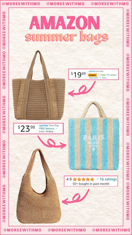 Amazon Summer Bags! Perfect for the beach, plus these would pack up Nicky in your suitcase for your next beach vacation! 

Summer Outfit
Vacation Outfit
Beach Outfit
Amazon Finds
Amazon

#LTKFindsUnder50 #LTKItBag #LTKSwim