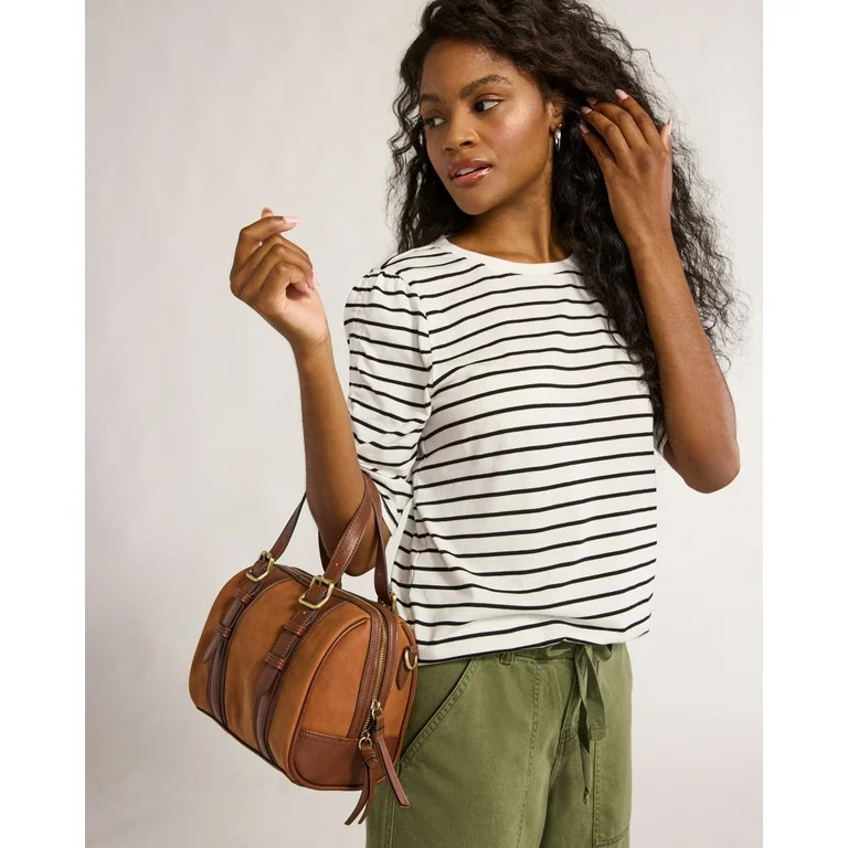 Time and Tru Women's Melissa Satchel Handbag, Cognac - Walmart.com | Walmart (US)