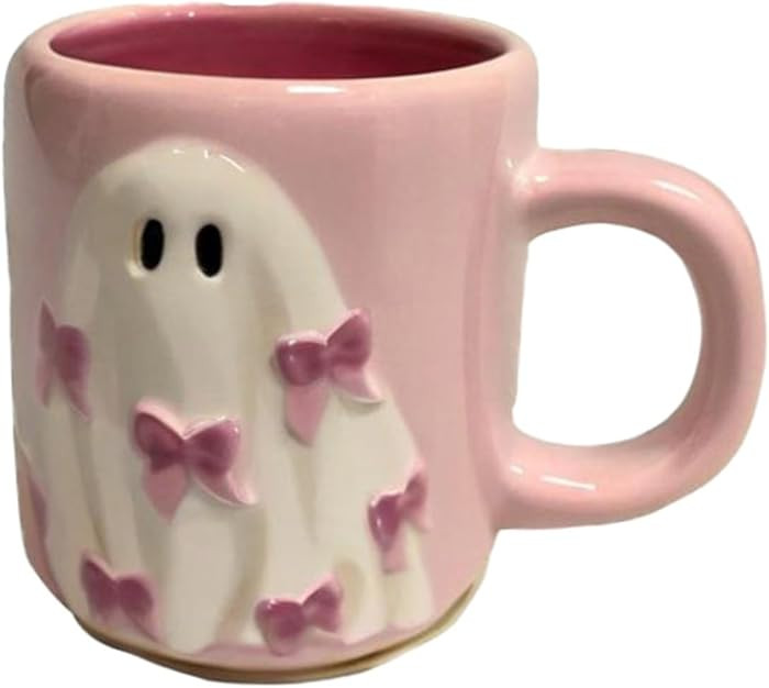 Halloween Mug Novelty Ghost Mug, Cute Ceramic Coffee Cup Ceramic Bow Ghost Ghost Pattern Ghostfac... | Amazon (US)