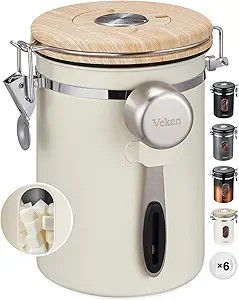 Veken Coffee Sugar Canister with Window, Easter Gifts Airtight Stainless Steel Container with Lid... | Amazon (US)