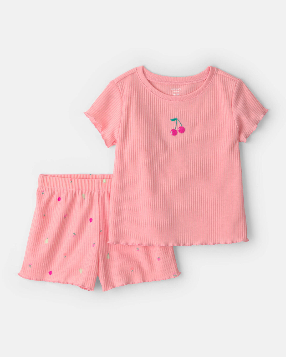 Toddler Girl Fruit Short-Sleeve Loose Fit 2-Piece Pajama Set - Pink | Carter's Inc