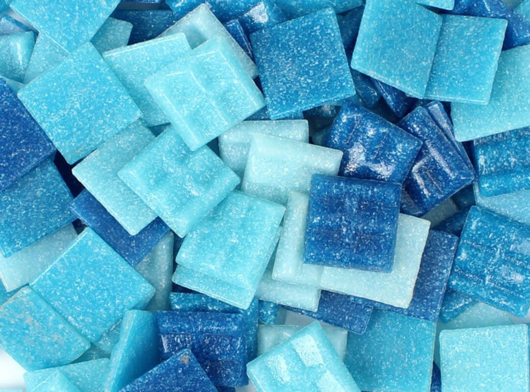 Mosaic Tiles/ Blues Mix 3/4" (20mm) 1/2 pound (+/- 75pc) Glass Vitreous tiles//Mosaic Surplus | Etsy (US)