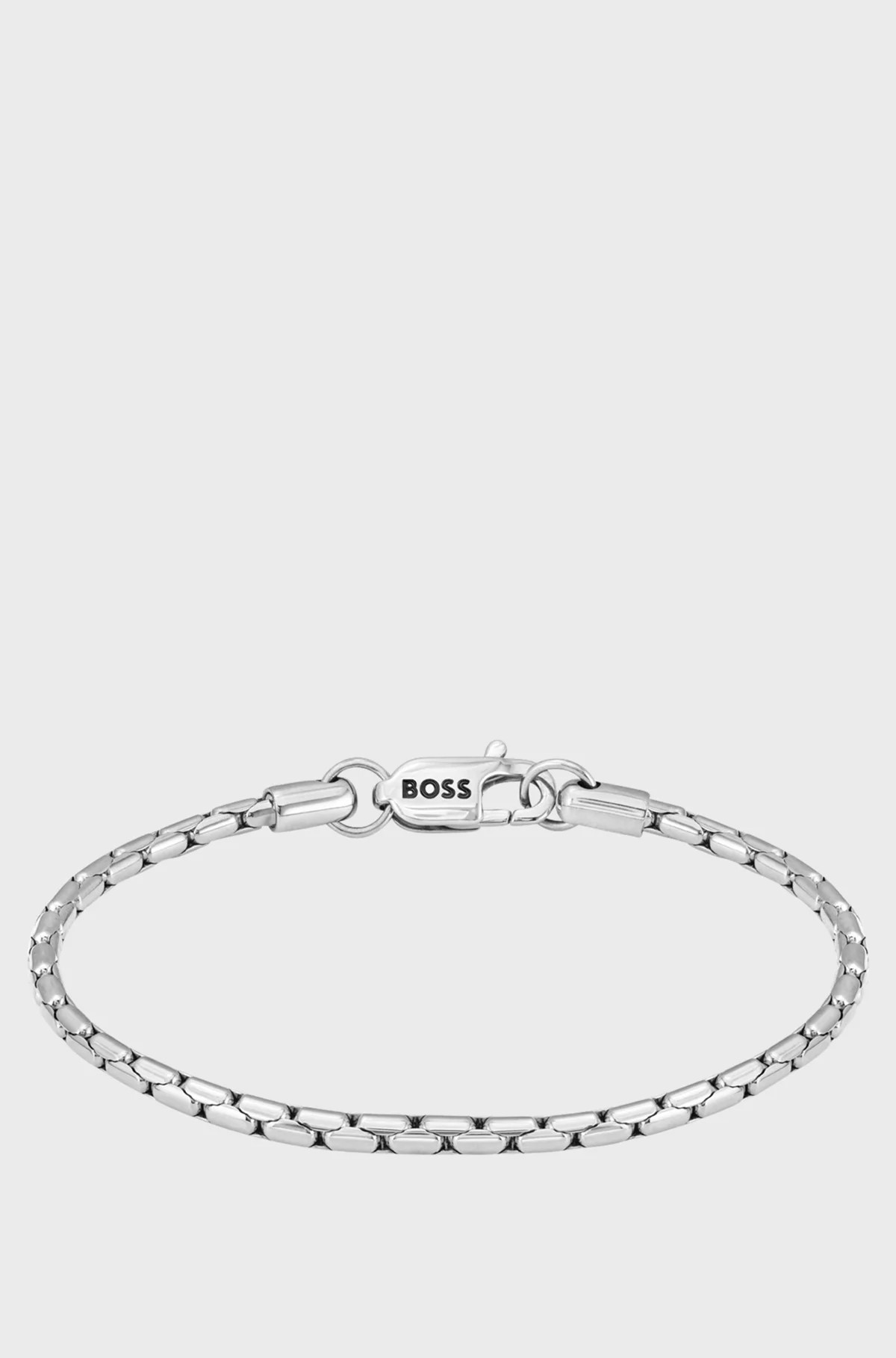 BOSS - Silver-tone cuff with branded lobster clasp | Hugo Boss (UK)