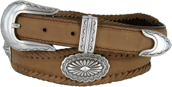 Arizona Southwestern Conchos Western Leather Scalloped Belt | Amazon (US)