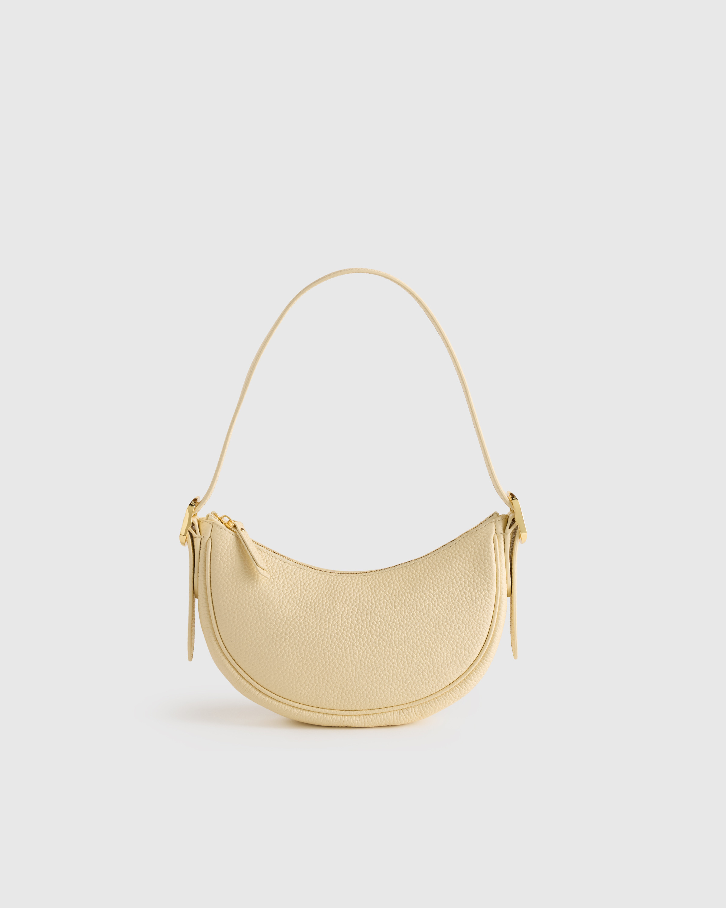 Quince | Women's Italian Leather Mini Crescent Shoulder Bag in Cognac | Quince