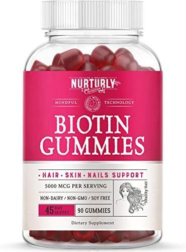 Biotin Gummies for Hair Growth, Strong Nails and Healthy Skin – Made with Coconut Oil and Pecti... | Amazon (US)