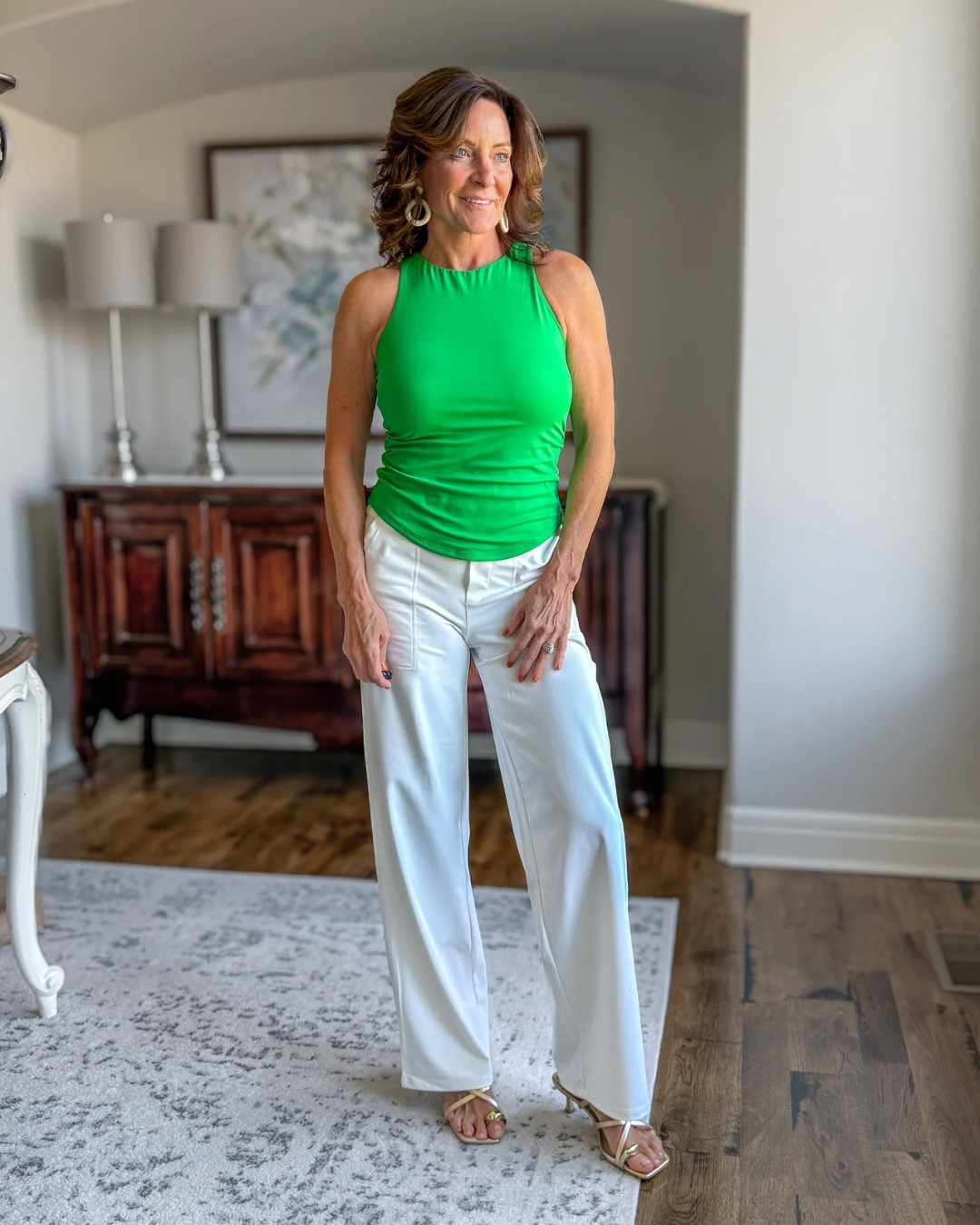 One bold top. Four carry-on travel outfits.

This bright green tank is my anchor piece for summer trips — polished enough for dinner, casual enough for exploring, and easy to layer for travel days.

Instead of packing full outfits, I pack one statement top and build around it with neutrals.

Less bulk. More versatility. Zero overpacking.

#AmazonFashion #StyleOver40 #TravelStyle #MidlifeChic #CapsuleWardrobe
