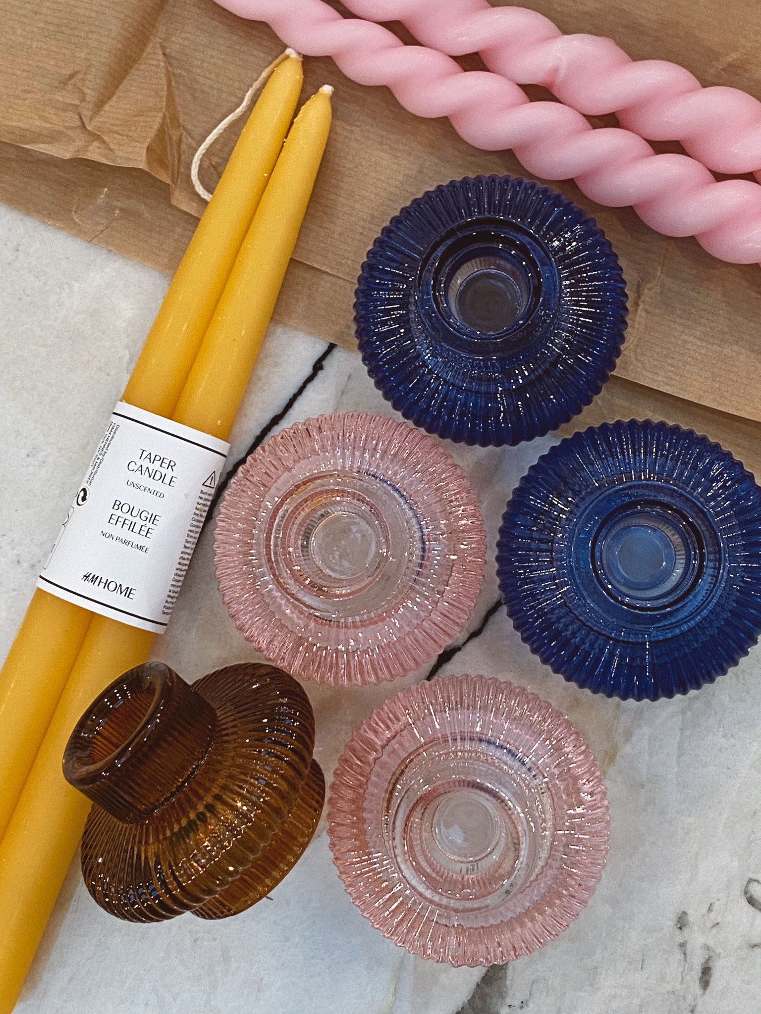 Candle holders, tapered candles, colored candles, H&M finds, crystal candle holders 

#LTKhome