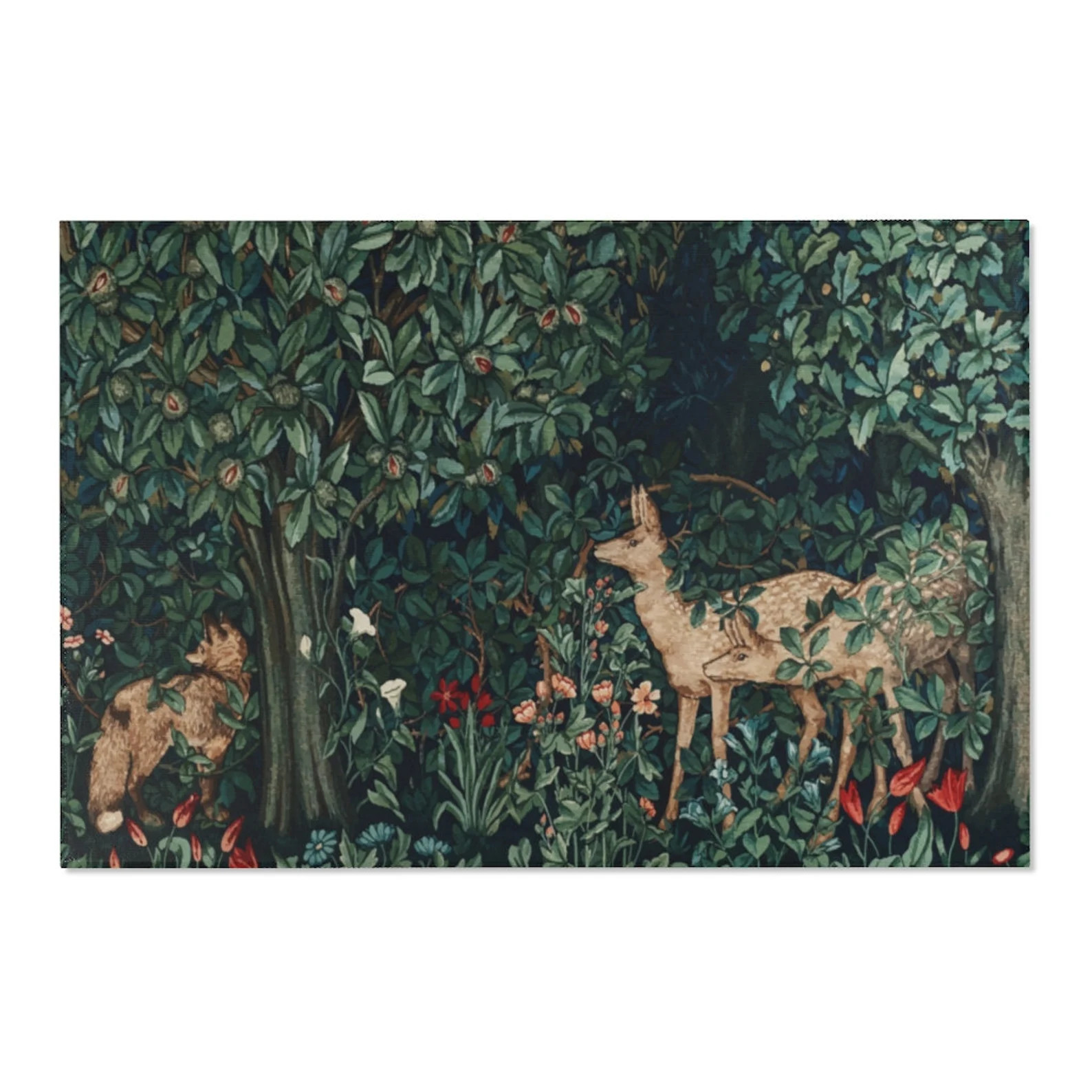 Fox and Deer Rug, Area Rug, Arts and Crafts Movement Rug | Etsy (US)