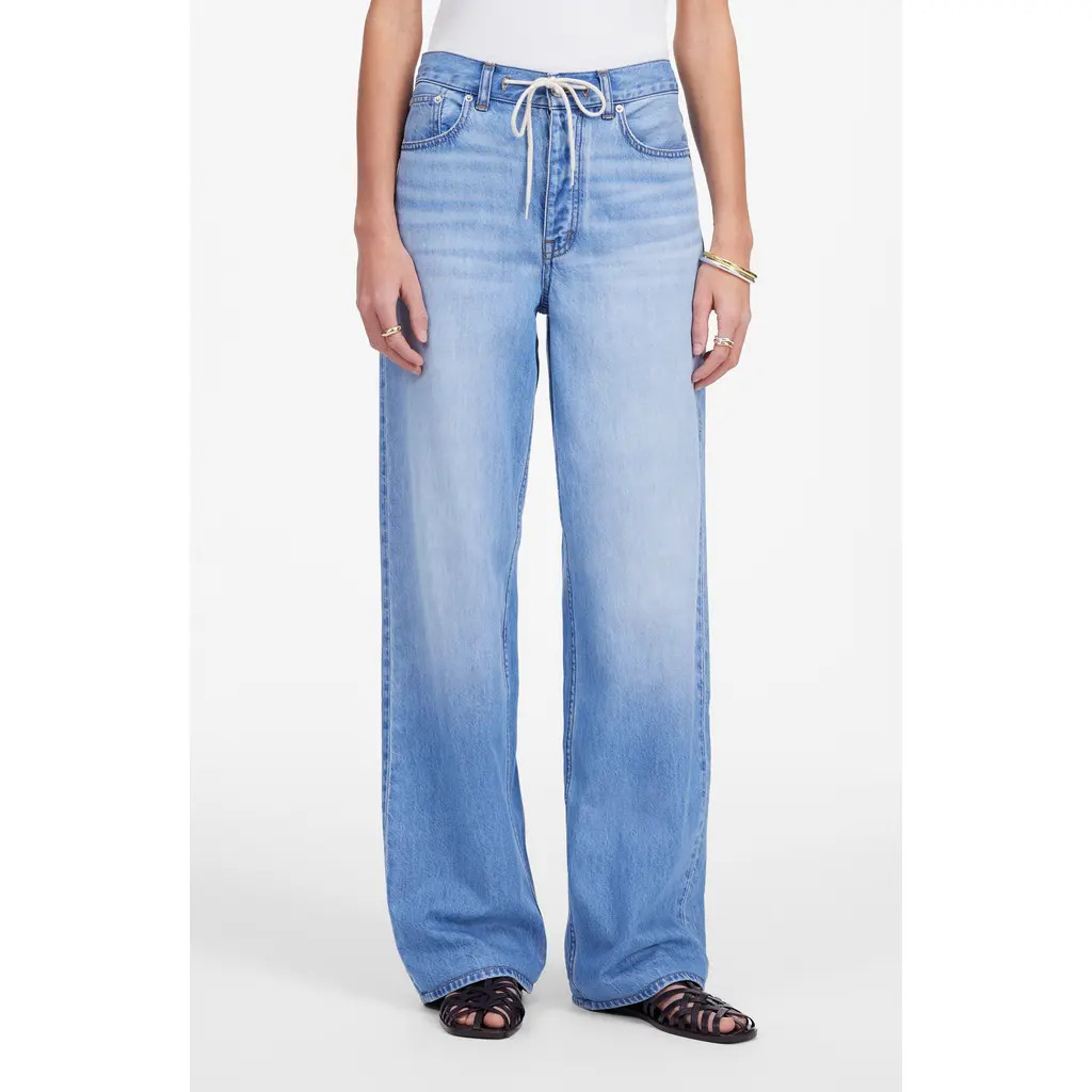 Madewell Airy Denim Drawstring Waist Low Slung Baggy Jeans in Hambley Wash at Nordstrom Rack, Size 29 | Nordstrom Rack