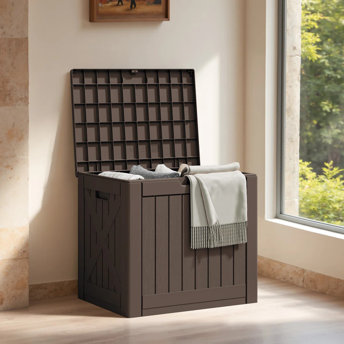 42 Gallon Outdoor Indoor Resin Deck Box And Waterproof Package Delivery Box | Wayfair North America