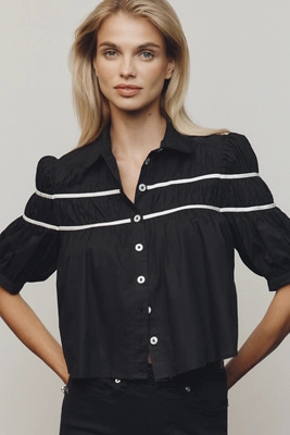 The Leandra Shirred Yoke Blouse by Maeve | Anthropologie (US)