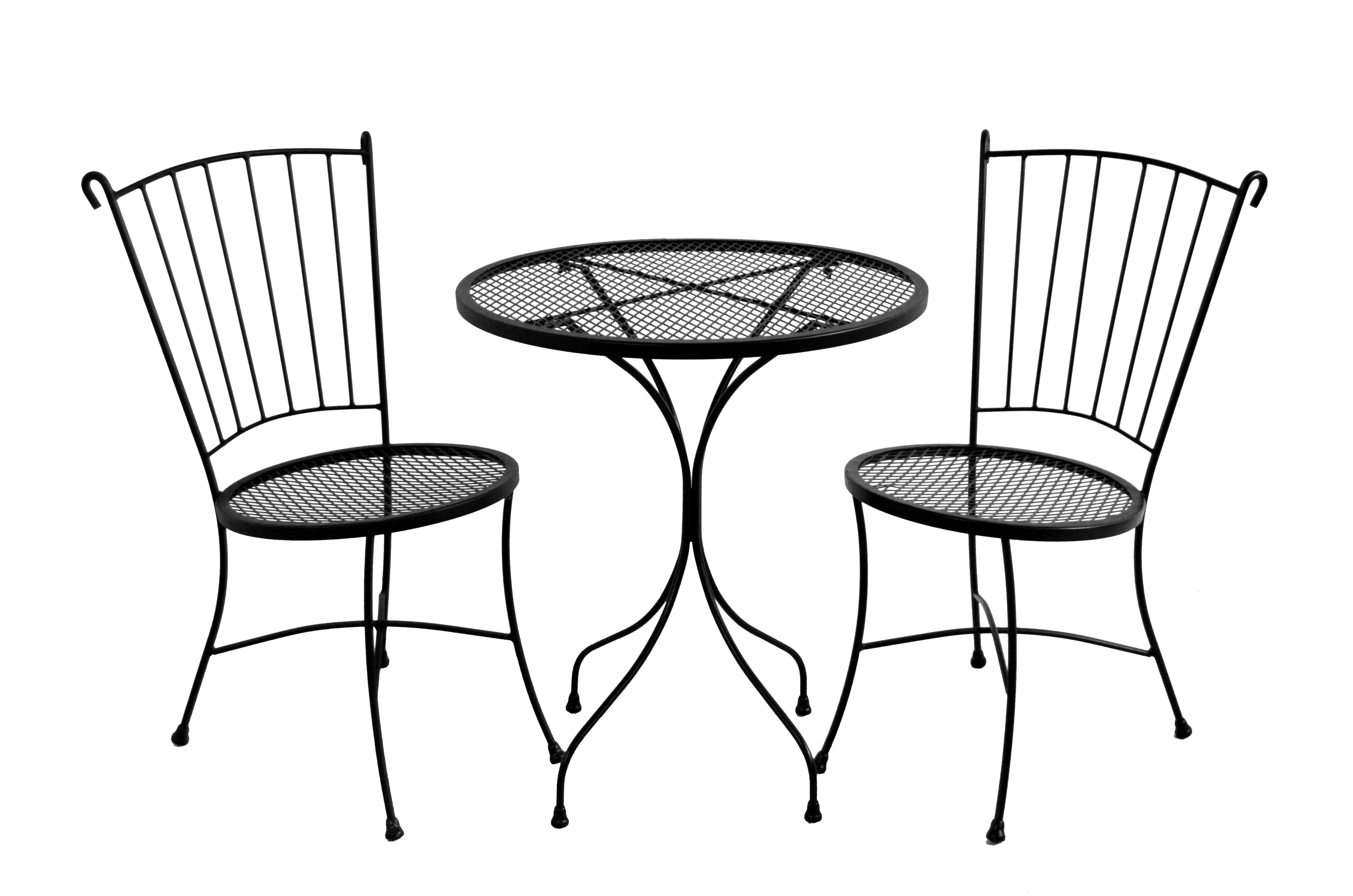 2 - Person Metal Patio Dining Set with Round Table | Wayfair North America