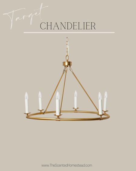Brass Ring Chandelier, Target lighting, Target chandelier, vintage chandelier, farmhouse modern lighting. 

#LTKhome #LTKFind