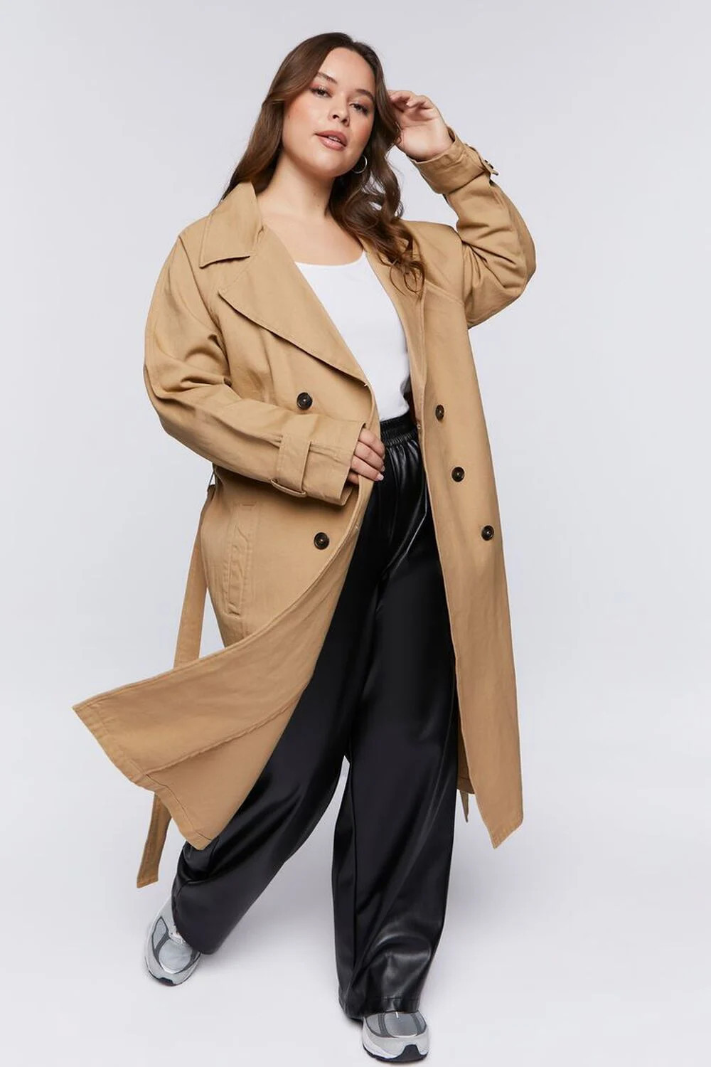 Plus Size Twill Trench Coat | Forever 21 (US)