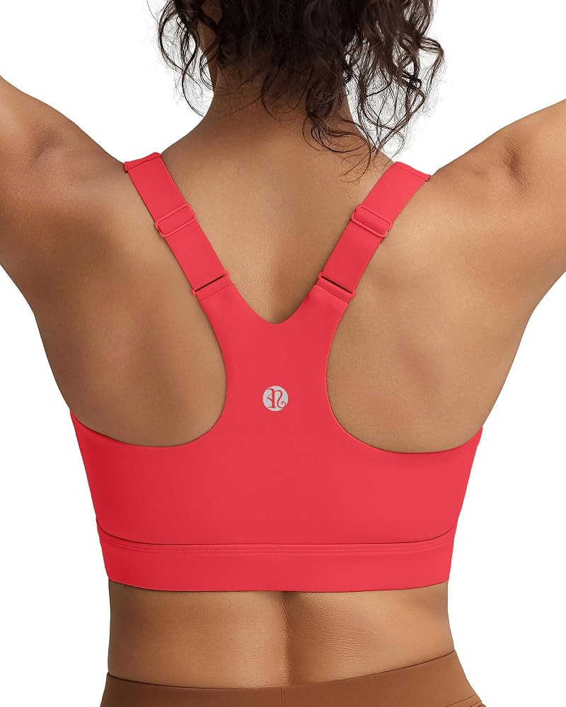 RUNNING GIRL Sports Bra for Women,Adjustable Straps Supportive High Impact Sports Bra with Sewn i... | Amazon (US)