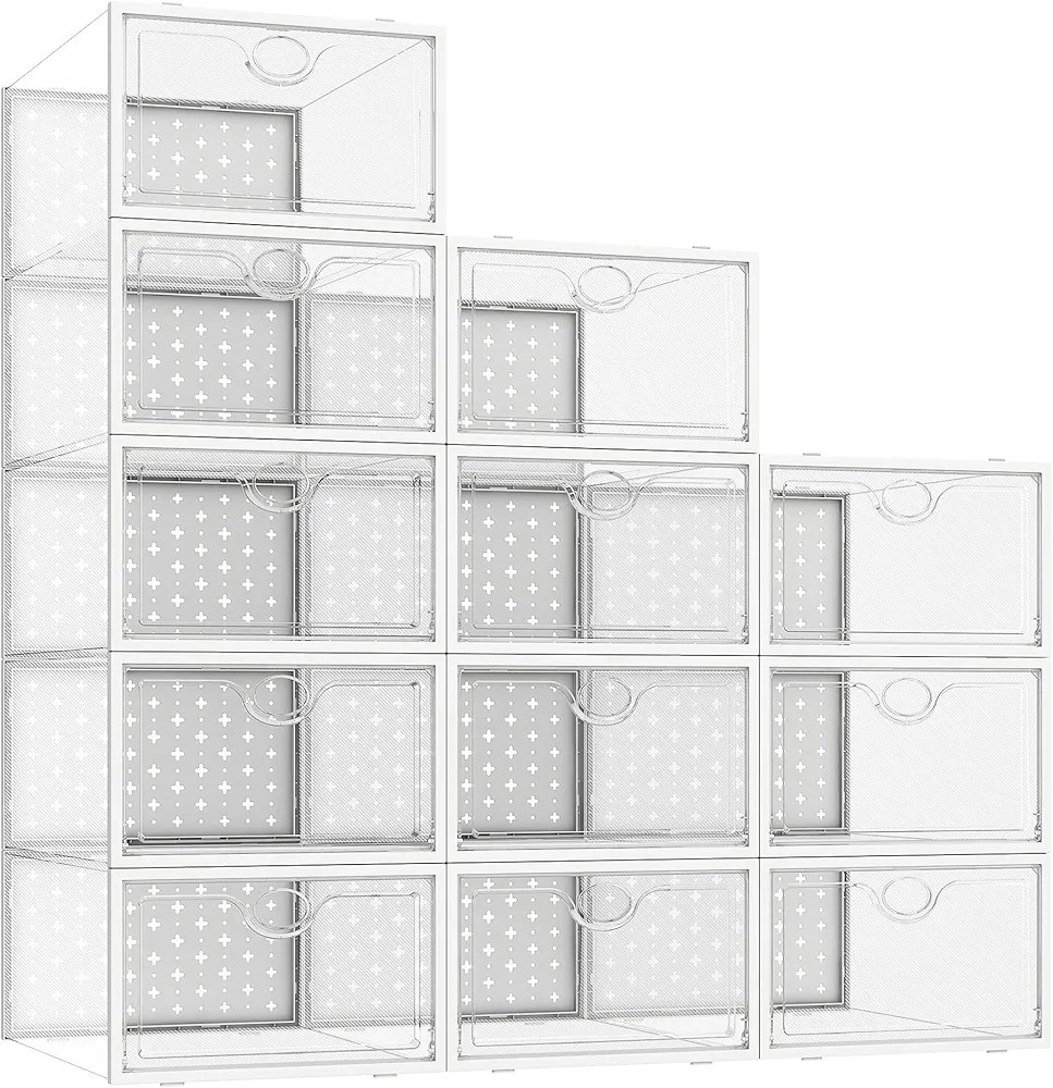 Pinkpum Shoe Storage Boxes, Shoe Organizer for Closet Clear, Shoe Boxes Clear Plastic Stackable, ... | Amazon (US)