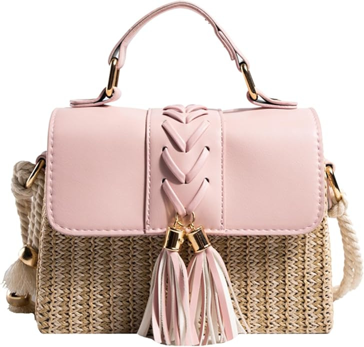 Straw Crossbody Bags for Women Summer Straw Clutch Bag Woven Beach Purse Vacation Handbags | Stra... | Amazon (US)