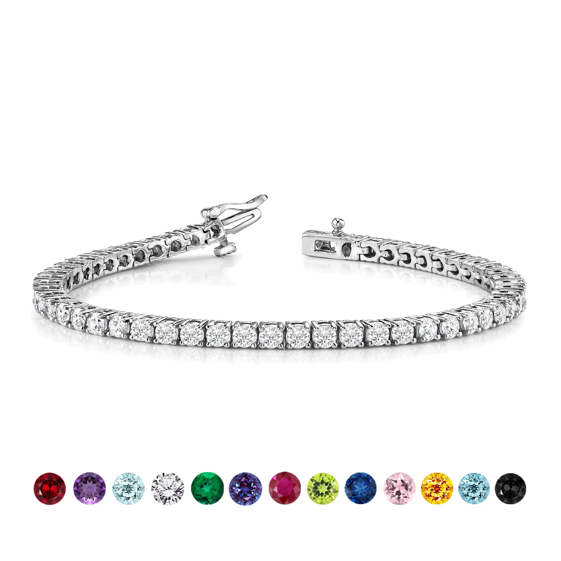 JeenMata 3 Carat Round Cut April - Cubic Zirconia - Birthstone Tennis Bracelet Eternity Design - ... | Walmart (US)