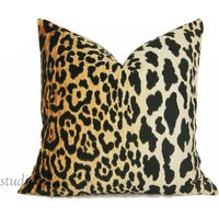 Leopard Pillow Cover - Animal Print Decorative Jamil Natural 19x19 Inches Ready To Ship | Etsy (US)