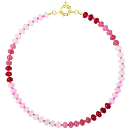 KELORIS PATH Beaded Gemstone Necklaces for Women, Boho Colorful Bead Choker Necklace, Natural Sto... | Amazon (US)