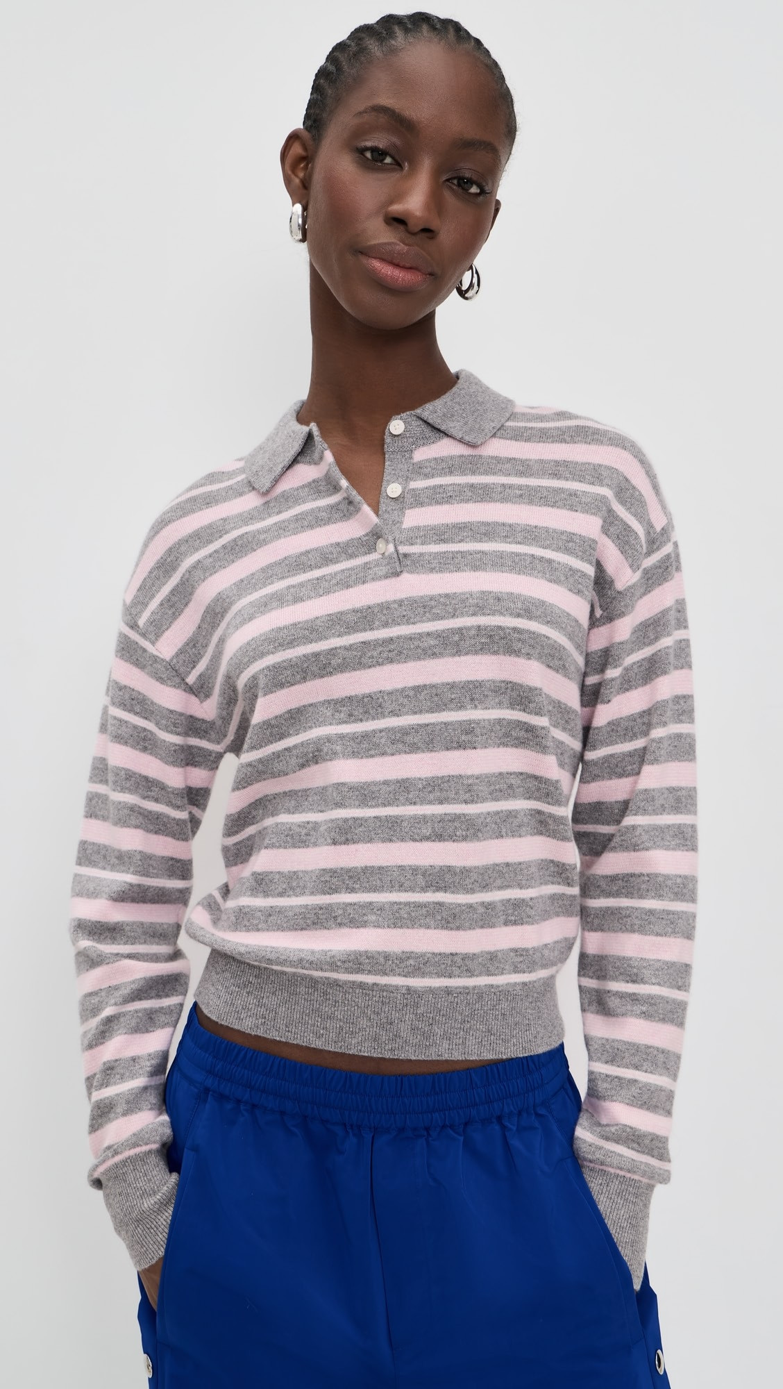 Collegiate Stripe Cashmere Polo | Shopbop