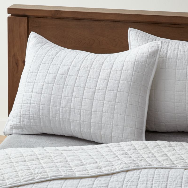 Warm White Belgian Flax Linen Pillow Shams | Crate & Barrel | Crate & Barrel
