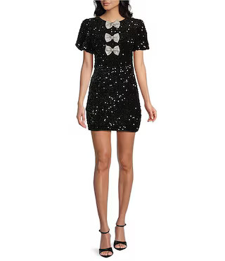 All in Favor Embellished Three Bow Mini Dress | Dillard's | Dillard's
