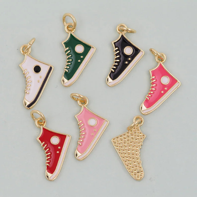 Gold Shoe Charms,18k Gold Filled Shoe Pendant,shoe Charm Bracelet Necklace for DIY Jewelry Making... | Etsy (US)