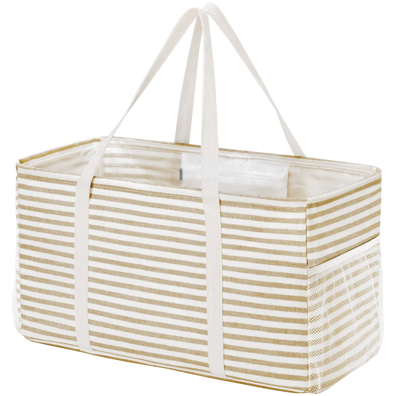 Lifewit Extra Large Tote Bag, Reusable Grocery Bags with Metal Wire Frame and Handles, Standing U... | Amazon (US)