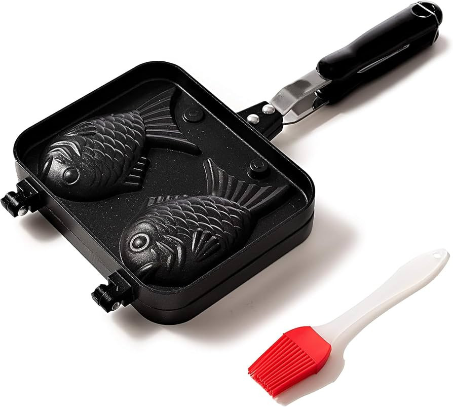 Taiyaki Pan - Fish Shaped Waffle Cake Maker - Comes with Silicone Oil Brush - by KUHA | Amazon (US)