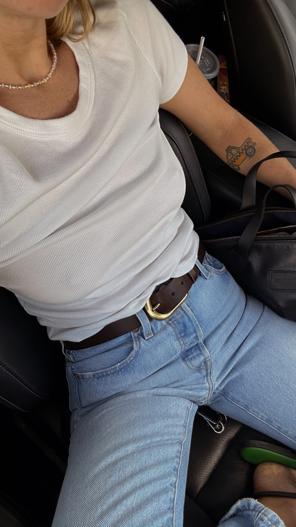 Easy everyday jeans and a tee casual outfit. I love mixing black and brown by way of belts/bags/shoes  

#LTKFindsUnder100 #LTKStyleTip #LTKNYFW