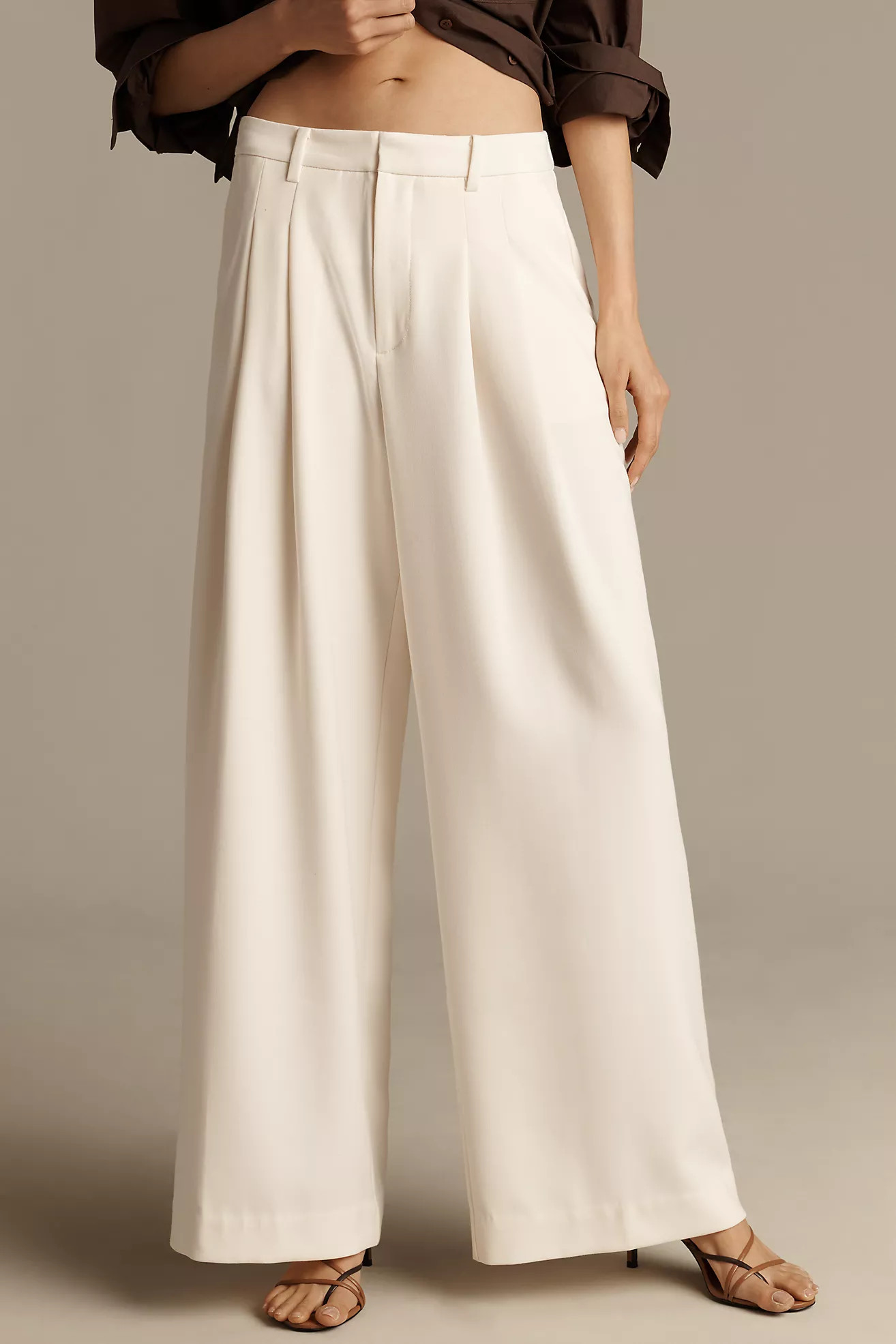 The Avery Wide-Leg Pleated Trousers by Maeve | Anthropologie (US)