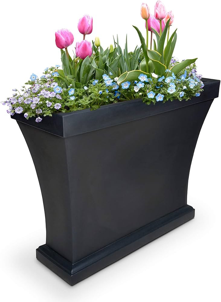 Mayne Bordeaux Trough Planter - Black - 40in x 15in x 32in - Polyethylene Planter - Soil Capacity... | Amazon (US)
