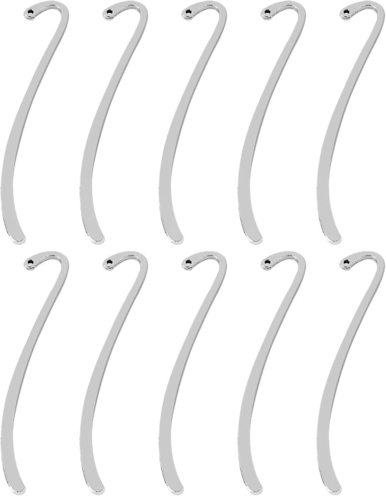 Framendino, 10 Pack Silver Bookmarks Vintage Alloy with Hook Bookmark for Reading Enthusiasts | Amazon (US)