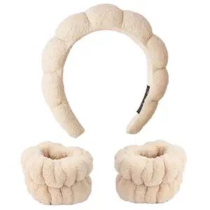 FASOTY 3PCS Spa Headband and Wristband Set, Sponge Headband for Washing Face Soft Puffy Headband ... | Amazon (US)