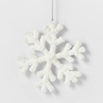 5in White Yarn-Wrapped Classic Snowflake Christmas Tree Ornament - Wondershop™ | Target