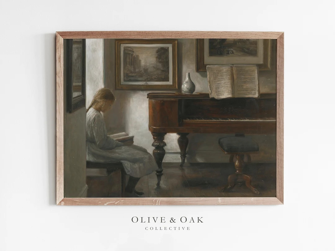 Moody Neutral Portrait Print / Vintage Piano Still Life - Etsy | Etsy (US)