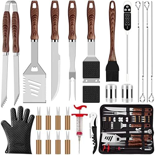 ROMANTICIST 26pcs Grilling Accessories Kit for Men Women, Stainless Steel Heavy Duty BBQ Tools wi... | Amazon (US)
