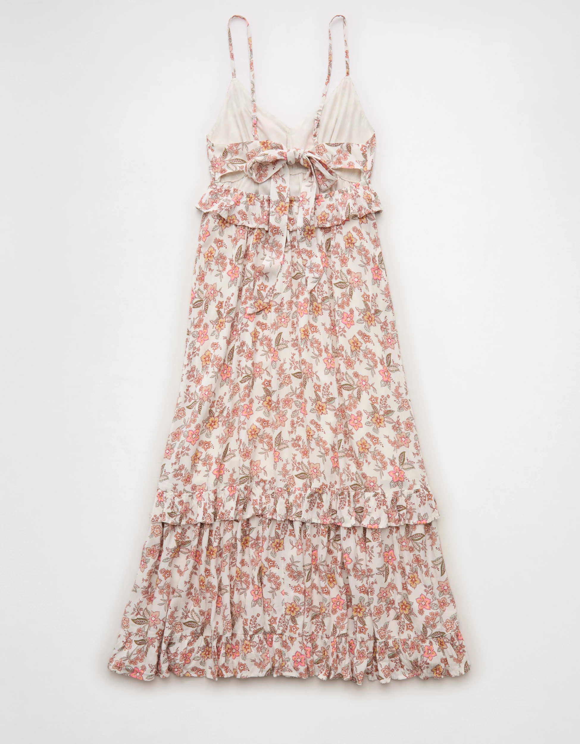 AE V-Neck Ruffle Midi Dress | American Eagle Outfitters (US & CA)