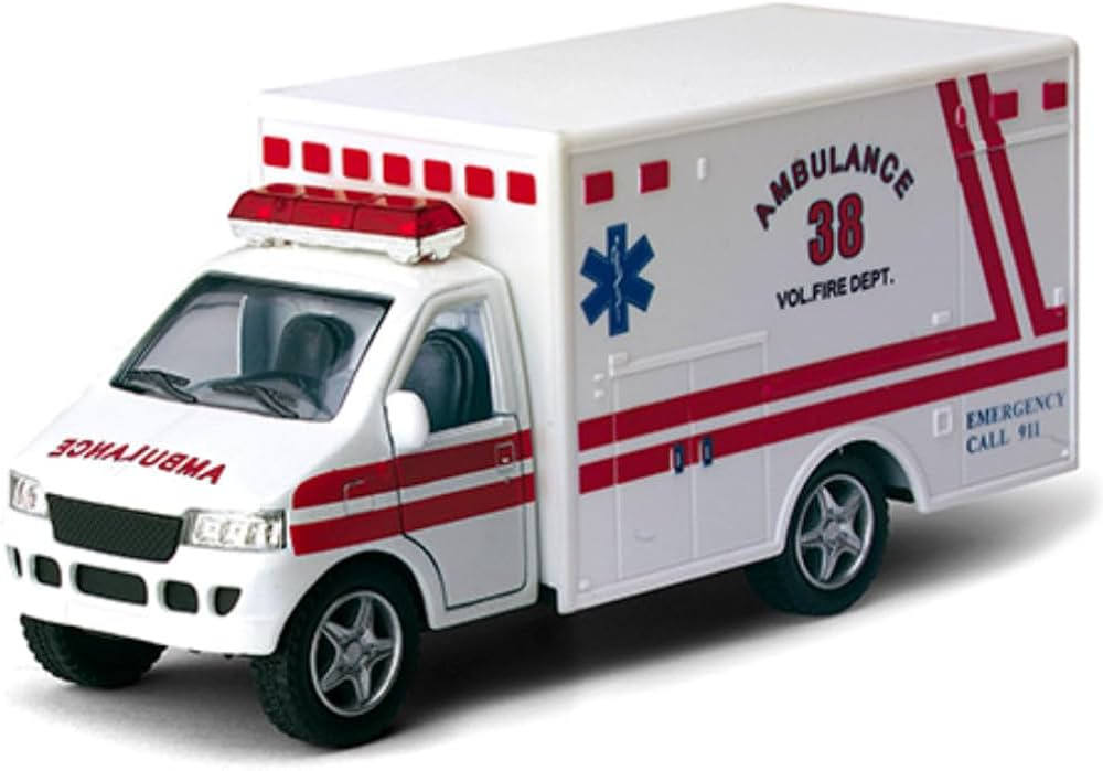 KiNSMART Rescue Team Ambulance 5" Die Cast Metal Cabin w/Pullback Action | Amazon (US)
